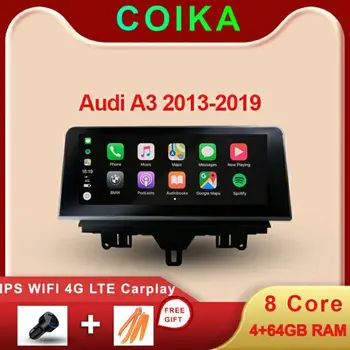 

8 Core Android System Car Screen For Audi A3 2013-2019 4+64GB RAM WIFI 4G SIM Carplay BT IPS Touch Stereo GPS Navi Multimedia