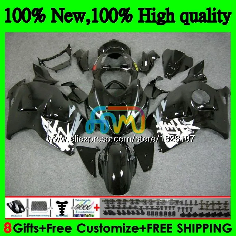 GSXR-1300 для SUZUKI Hayabusa GSXR1300 96 02 03 04 05 06 07 49BS. 56 GSXR черный белый 1300 2002 2003 2004 2005 2006 2007 обтекатель