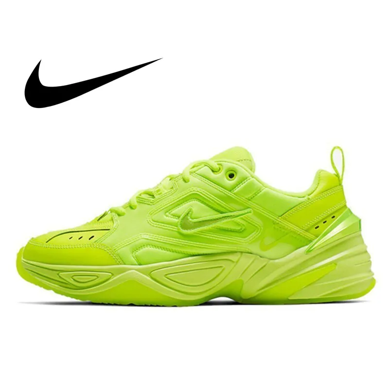 Nike M2k Tekno оригинальные мужские кроссовки для бега флуоресцентные зеленые удобные