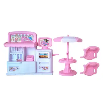 

Simulation Dollhouse Furniture Ice Cream Shop Kitchen Dining Table Cabinet Children Girl Pretend Toy Accessories DIY House Decor