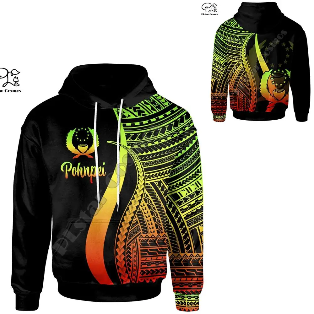

NewFashion Island Country Flag Pohnpei Polynesian Culture Retro Tattoo Tracksuit Men/Women Pullover Harajuku 3DPrint Hoodies A17