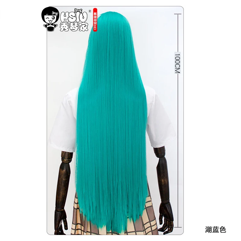 MUMUPI 100cm 23 Different Colors Full Bangs Straight Long Heat Resistance Synthetic Hair Cosplay Costume Wigs - Color: P1B/30