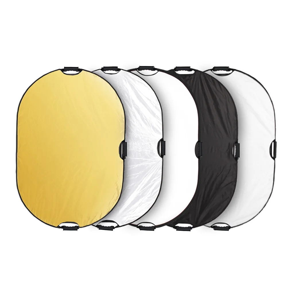

Selens Ellipse 150*200 Cm Five in One Reflector Play Light Board Soft Light Panel Folding Portable Photography Equipment