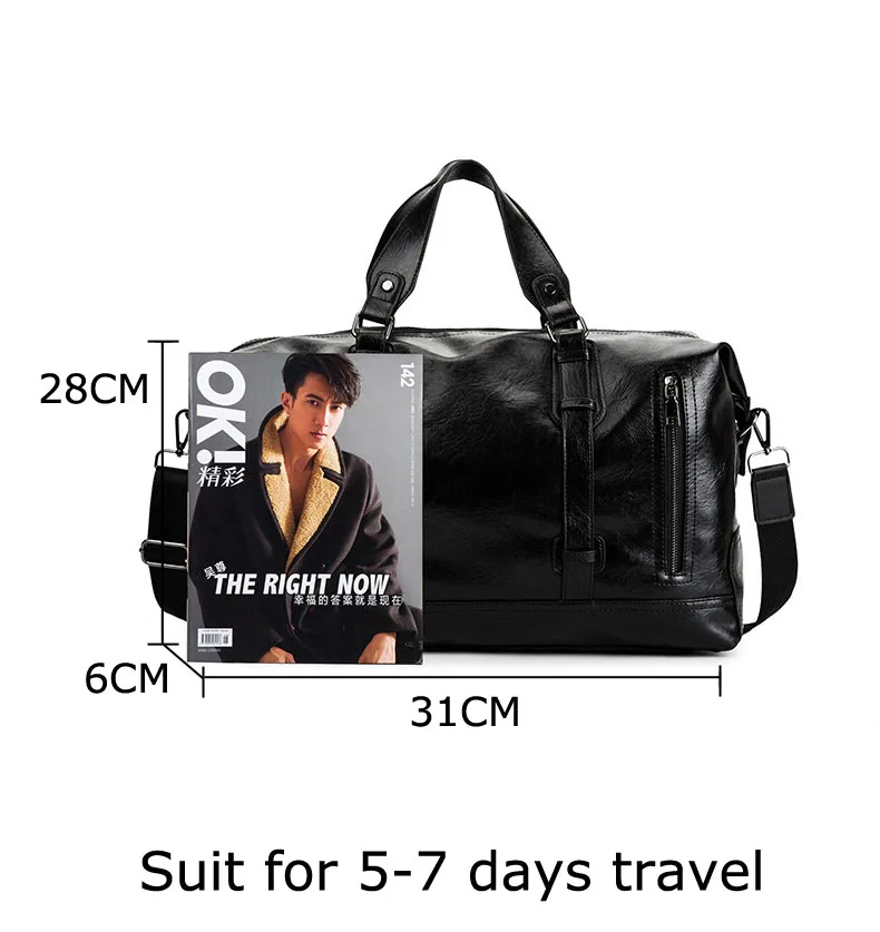 Мужская сумка для путешествий, водонепроницаемая, большая вместительность, из искусственной кожи, сумка для багажа, мужская сумка на плечо, женская сумка для путешествий на выходные, XA78WC