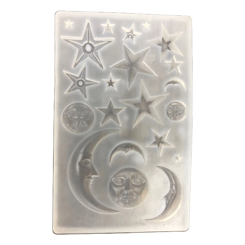 

Crystal Epoxy Resin Mold Star Moon Face Angel Wing Silicone Mould DIY Craft Tool AXYD