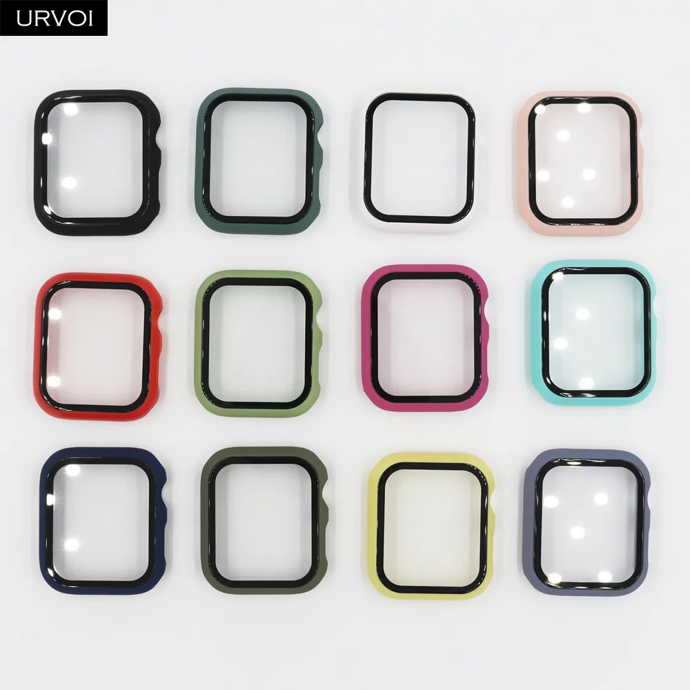 URVOI Matte Plastic Bumper with Tempered Glass for Smartwatch Protection