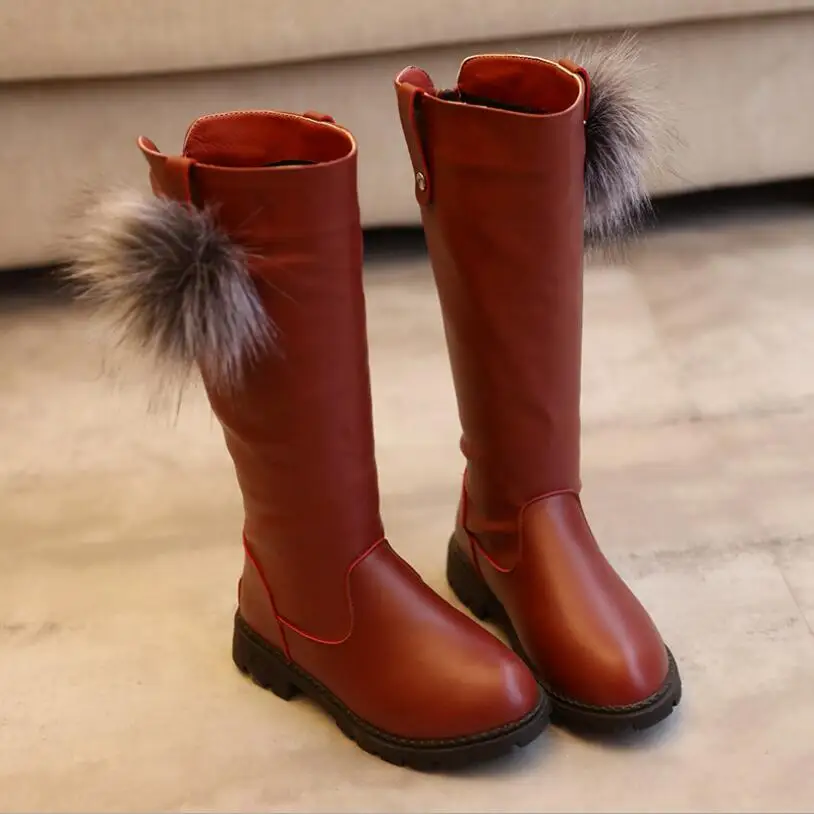 

2019 Girls Boots High Quality Winter Children Boots Kids Shoes PU Leather Waterproof Rubber for Girl