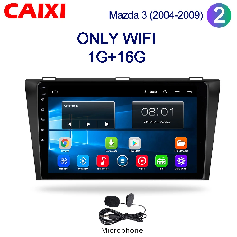 CaiXi " android 8,1 Автомобильный мультимедийный dvd-плеер для Mazda 3 2004-2013 2 din автомобильный dvd gps навигатор Авто Радио стерео плеер - Цвет: Cx-M3-MIC