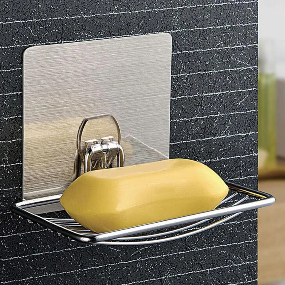 Soap Holder with Suction Cup No Drilling Wall Mounted Soap Rack Reusable Soap Holder for Kitchen Bathroom Supplies