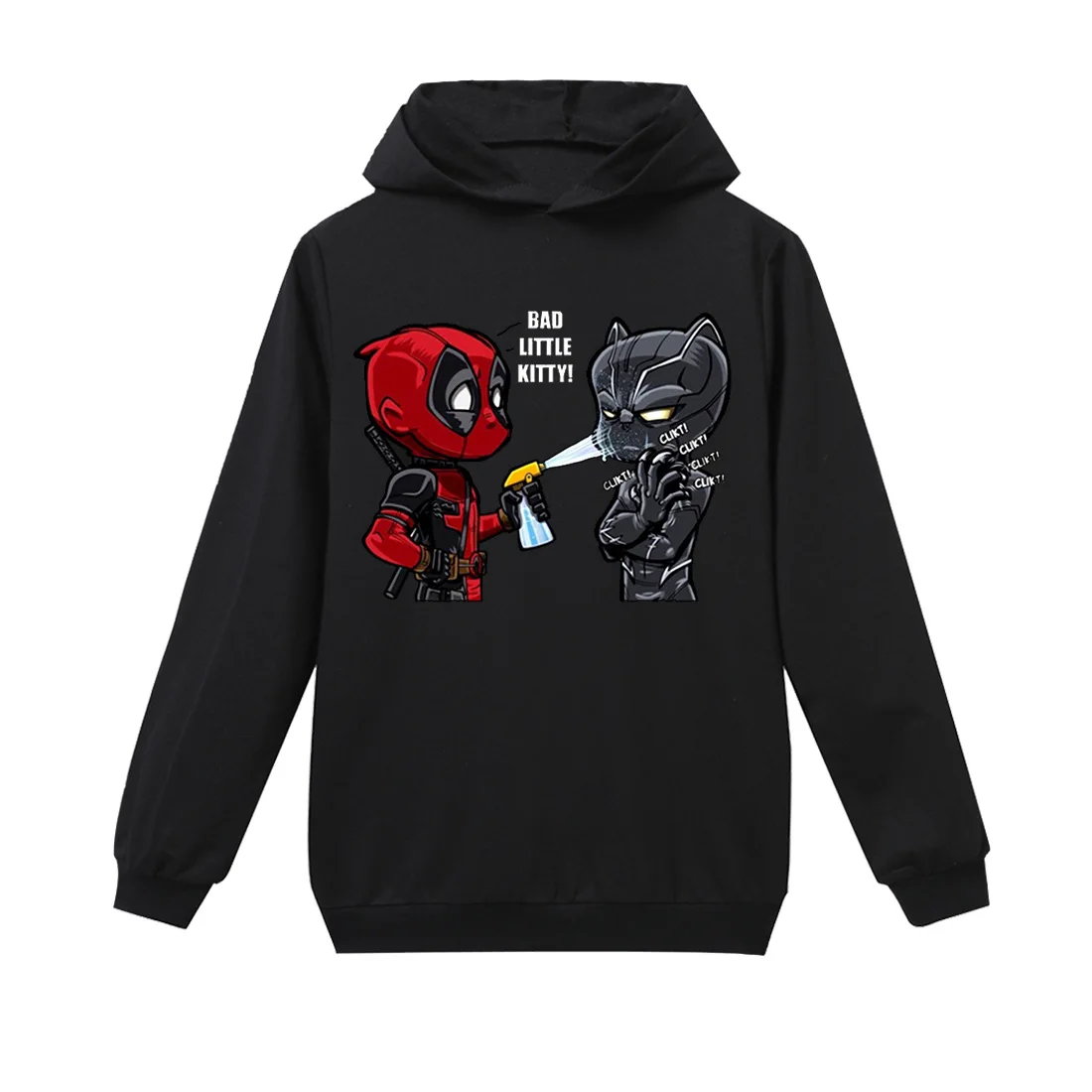 Deadpoo lHoodie boys Movie Cartoon Printed Hoodies Alan Walker faded Long Sleeves Hip Hop Streetwear Tops boys and girls - Цвет: blackH911