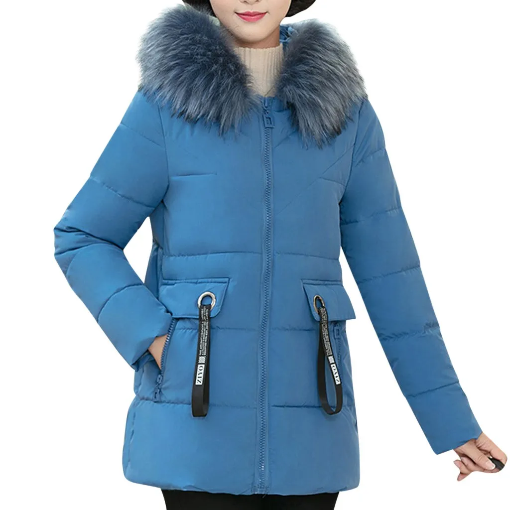 Горячая Распродажа, новое зимнее женское хлопковое пальто размера плюс, куртка с капюшоном для пожилых дам, стильная плотная свободная парка для мам* X