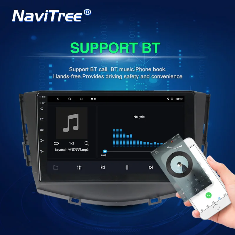 NaviTree 9 дюймов ips 2.5D Android 9,0 автомобильный радио мультимедиа для lifan X60 2012- gps навигация SWC wifi bluetooth видео выход