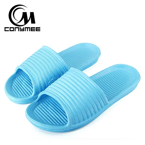 YS-PHT Light Blue Летние пляжные сандалии; Вьетнамки; женские домашние тапочки; повседневная обувь на плоской подошве; нескользящие мужские и женские шлепанцы для ванной; сандалии Большой размер Тапочки Спальня Пляж плоских Тапочки - Цвет: YS-PHT Light Blue