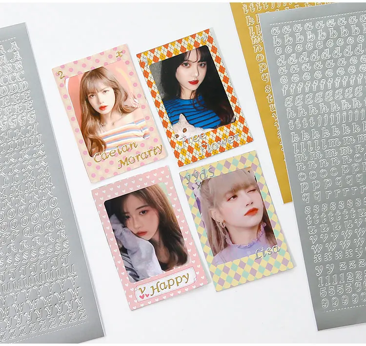 1 Sheet PVC Waterproof Durable Korean Golden Silver English Letter 12