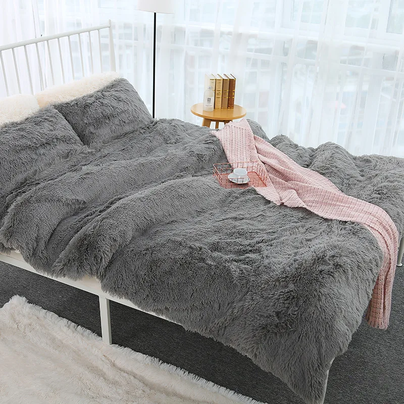 

Pure Color Bedding Set Home Textiles Winter Duvet Cover Soft Warm Comforter Bedding Sets High Qualit Bed Set Queen King Size