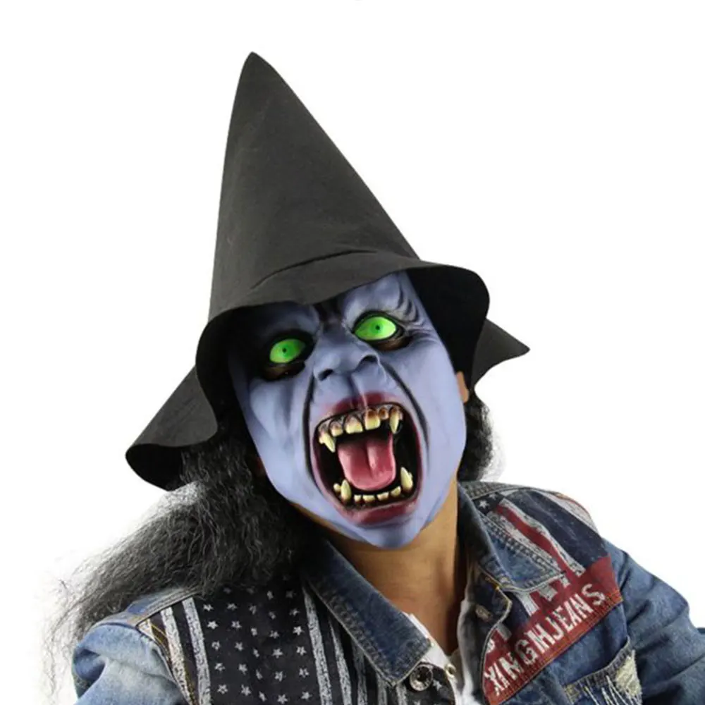 Horror Latex Halloween Witch Mask Party Cosplay Props Decorations Supplies