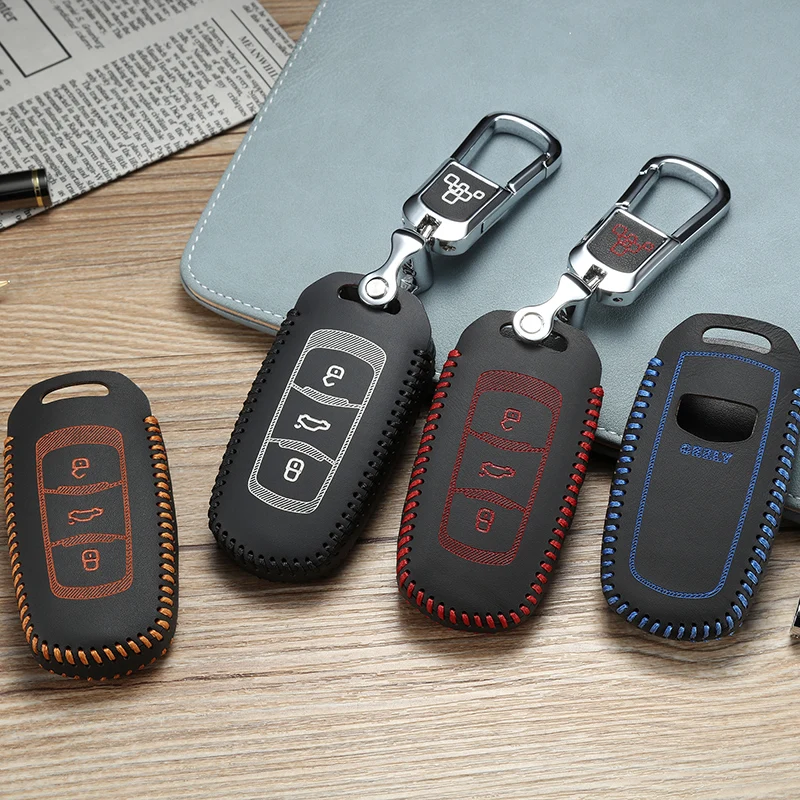 Luckeasy кожаный чехол для ключей Geely emgrand EC7 EC718 EC715 Global Hawk GX7 Автомобильный ключ сумка/чехол кошелек держатель key2y