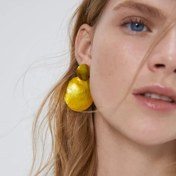

Best lady Round Resin ZA Earrings for Women Girls 3 Colors Simple Design Elegant Bohemian Wedding Party Drop Dangle Earrings Hot