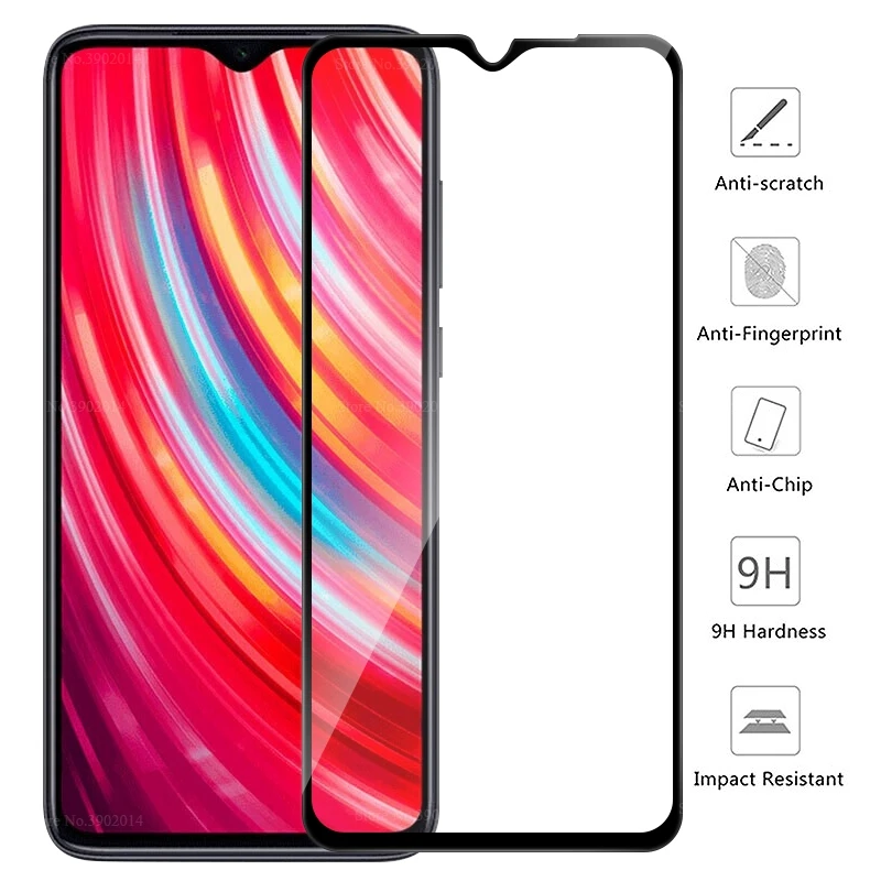 Для Xiaomi Redmi 8 Note Pro Полное покрытие закаленное стекло для Защита переднего экрана