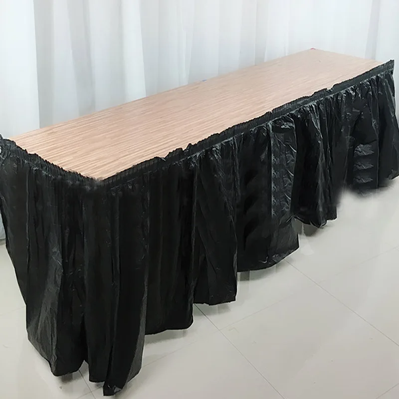 Disposable Table Skirt Plastic Party 70x420cm Table Cover for Birthday Party Wedding Festival Decoration Skirt