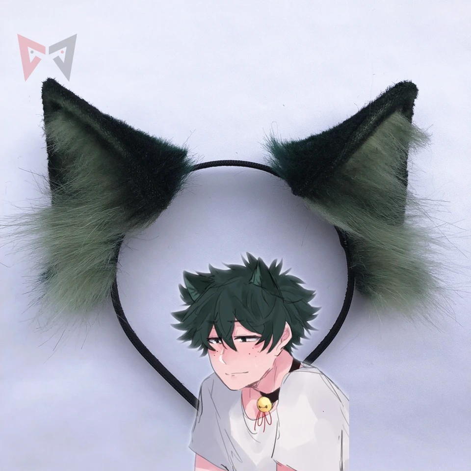 New My Hero Academia Midoriya Izuku Deku Cosplay Cat Fox Ears Hairhoop Headband Headwear For Party Set Anime Costumes Aliexpress