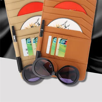 

Universal Car Auto Visor Organizer Holder PU Leather Case for Card Glasses Car Accessories