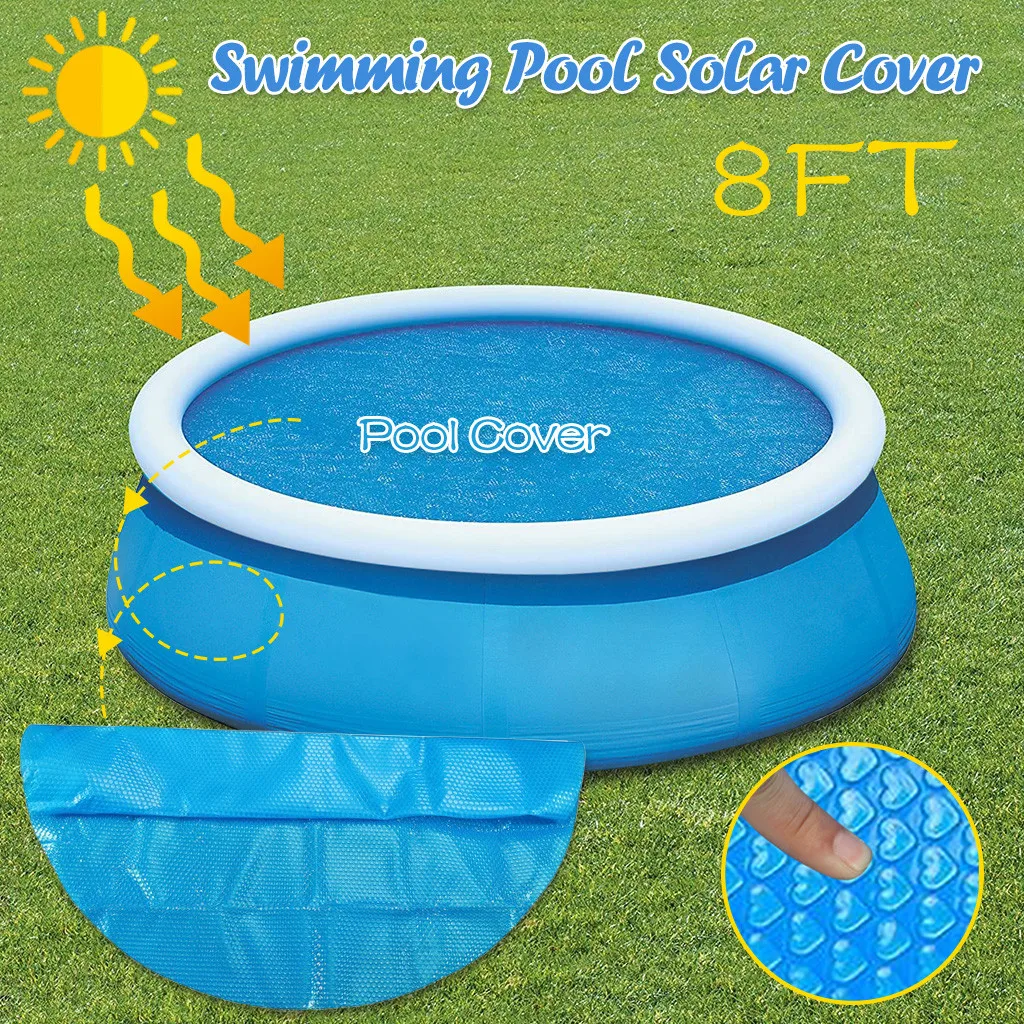 Round Pool Cover Protector 8ft Foot Above Ground Blue Swimming Pool S5Z9 