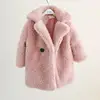 2022 Winter Children Faux Fur Coat Baby Turndown Collar Thicken Warm Jacket Girls Casual Overcoat Kids Fashion Outerwear W597 ► Photo 3/6
