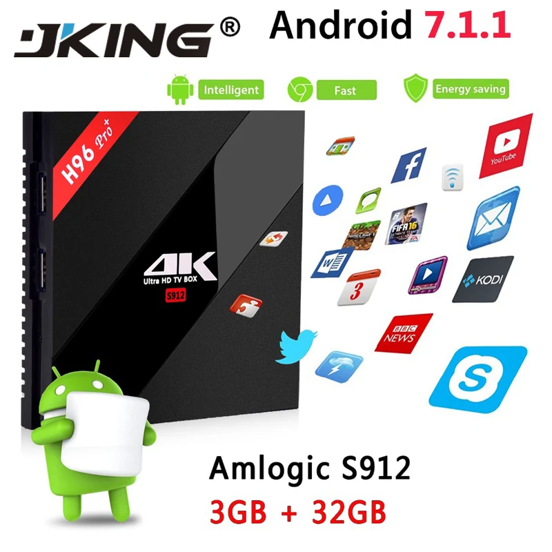 H96 PRO + Plus Smart TV Box Amlogic S912 Octa Mali-T820MP3 GPU 2G/16G 3G/32G Android 7.1 2.4G/5.8GHz Wifi Bluetooth Set Top Box H96 PRO + Plus Smart TV Box Amlogic S912 Octa Mali-T820MP3 GPU 2G/16G 3G/32G Android 7.1 2.4G/5.8GHz Wifi Bluetooth Set Top Box