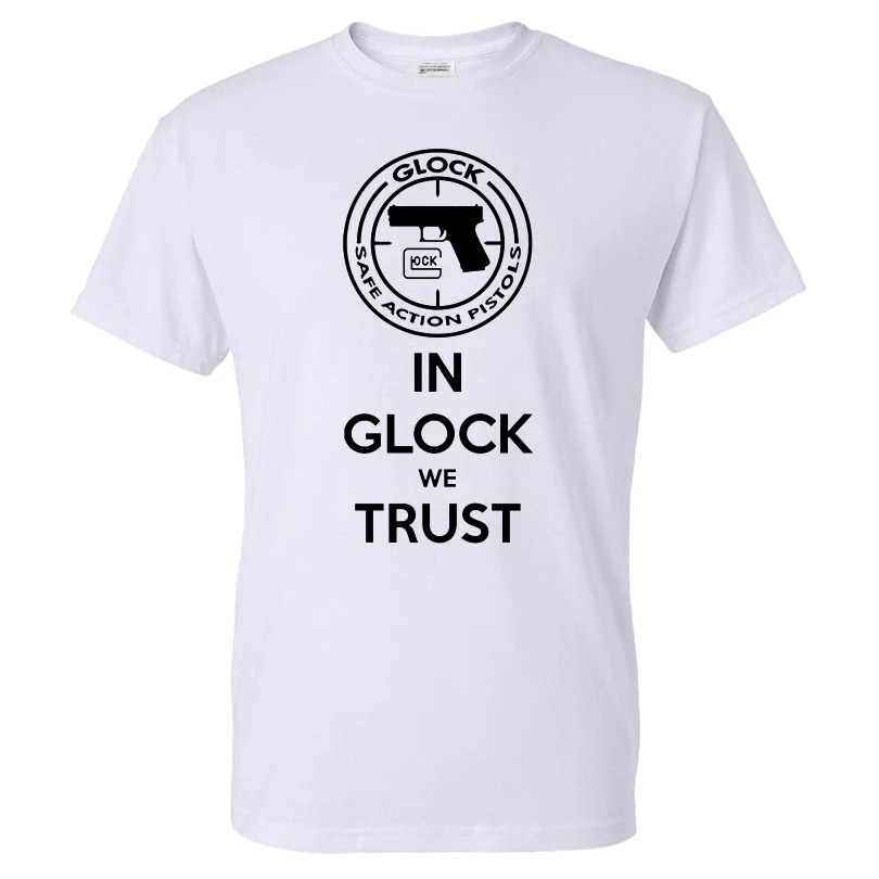 In Glock We Trust Letter Print T Shirt 