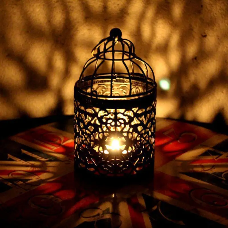 Полые Подсвечники Tealight висит Фонари Винтаж птица клетка, свечи держатель Свадебная вечеринка домашний декор