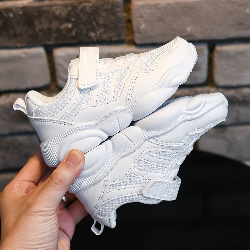 

CHILDREN'S Shoes Men's 2019 New Style Running Shoes Campus Games Men And Women Children White Shoes Students Breathable Mesh Sho