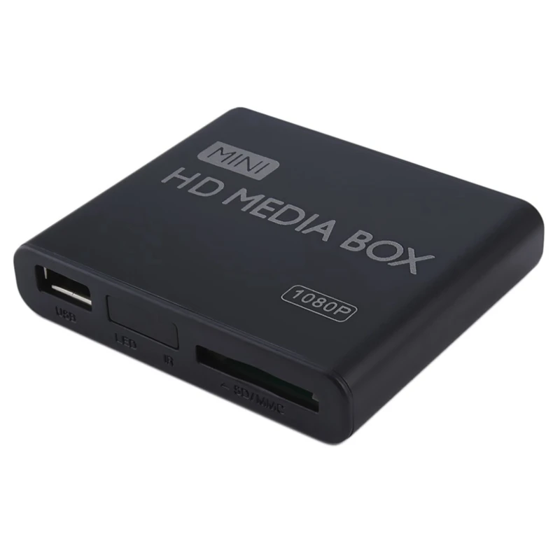 Мини медиаплеер 1080P мини HDD медиа-бокс ТВ-бокс видео мультимедийный плеер Full HD с SD MMC кардридер с европейской вилкой