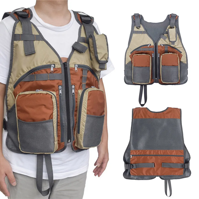

Adjustable Fishing vest Multi-Pocket Accessories 600D Oxford cloth Mesh