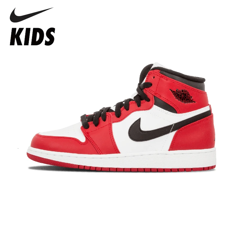 Nike Air Jordan 1 Новое поступление Детские баскетбольные кроссовки на открытом воздухе удобные спортивные кроссовки#555088-101