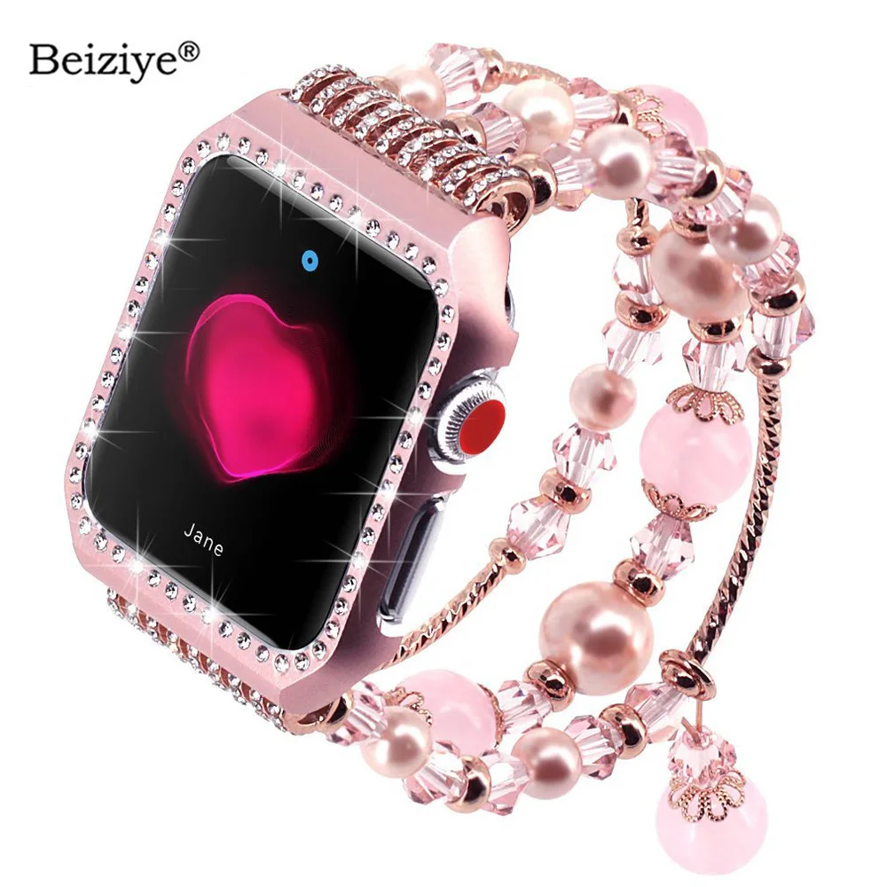 Женский ювелирный ремень + чехол для часов с бриллиантами Apple Watch 38 мм 42 40 44 серия 5 4