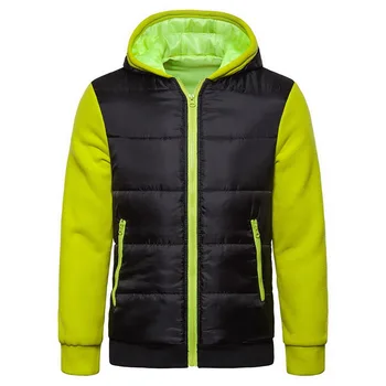 

2019 men's Winter Warm Hooded Parkas Patchwork Zipper Pocket Coats New Autumn Casual Male Thick Overcoat Outwear Jackets New