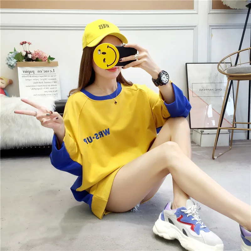 Корейские свободные толстовки, пуловер, Топ с длинным рукавом, Kawaii, Harajuku, толстовки, весна-осень, женские толстовки