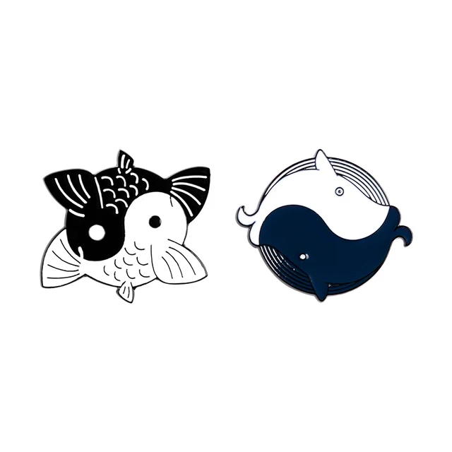 18 styles set pins Clown Homer Lisa enamel pin badges Yin and Yang Fish pins brooches Lapel Clothes bag Jewelry gifts for women set 10