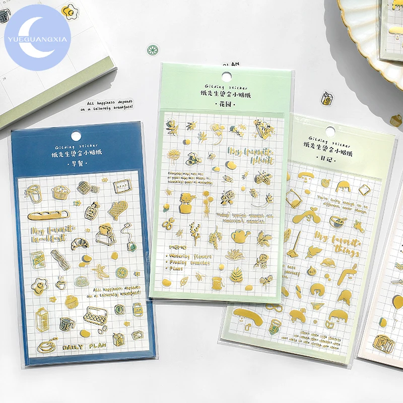 

YueGuangXia 4 Design Gidling Diary To Do Check List Small Decorative PET Sticker Memo Scrapbooking Sticky Label Diary Stationery