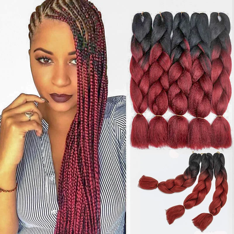 Hot Seller Braiding-Hair Hair-Kanekalon Jumbo Synthetic Ombre for Lelinta 24'' XyNbQy3Wp