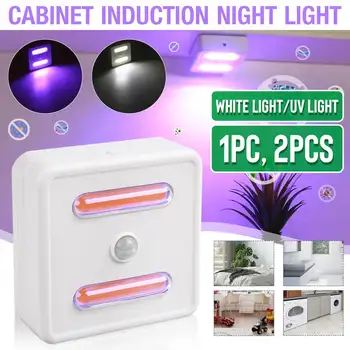 

1/2 pcs Sterilization Night Light LED Motion Sensor Light Cabinet Light Bedroom Night Lamp UV Sterilizer Disinfection Lights