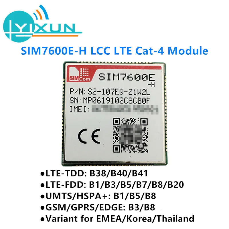SIMCOM SIM7600E-H LCC LTE Cat4 Module LTE-TDD B38/B40/B41 LTE-FDD B1/B3/B5/B7/B8/B20 UMTS/HSPA+ B1/B5/B8 GSM/GPRS/EDGE B3/B8 |