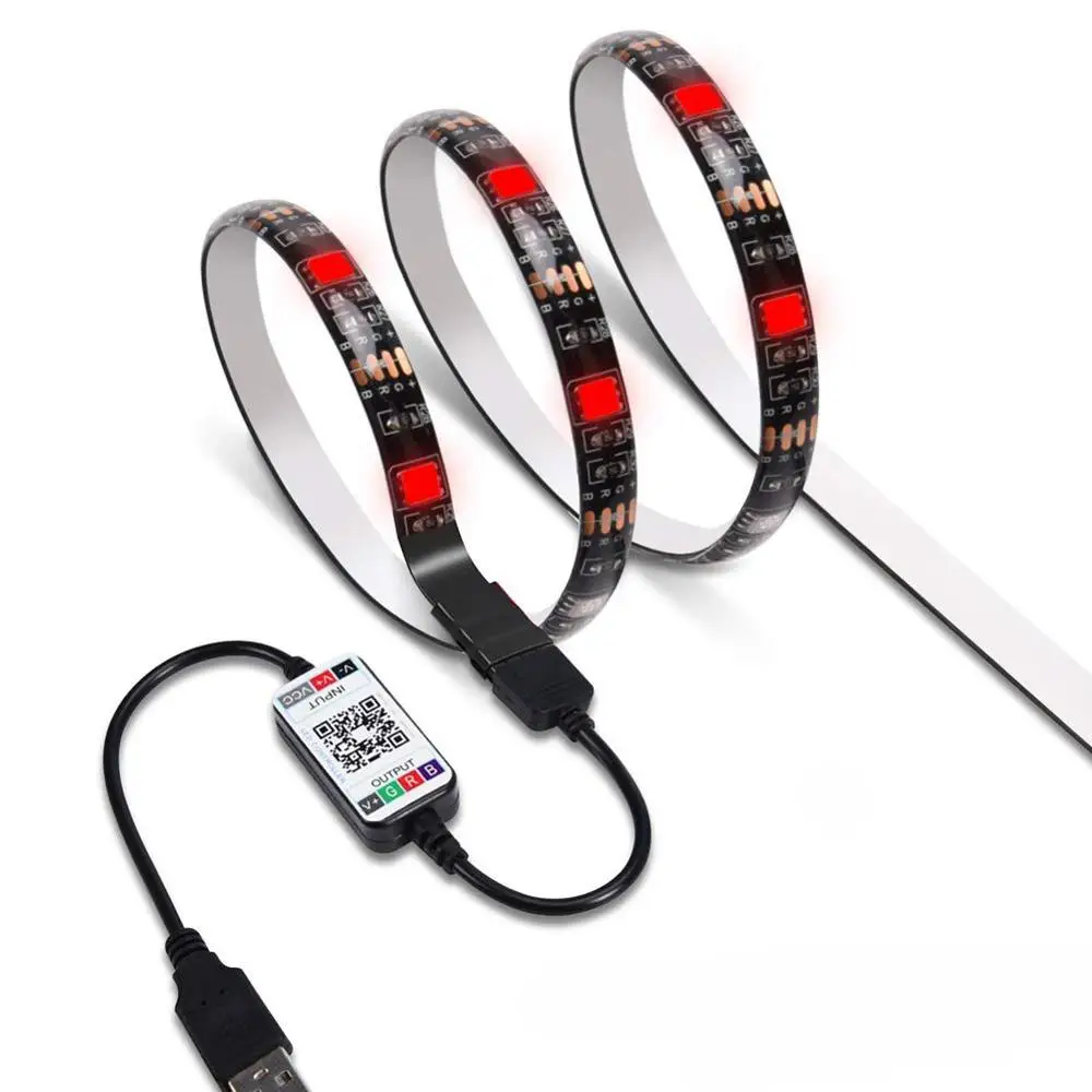 USB светодиодный полосы светильник 5V SMD 5050 Рождество Bluetooth Настольный Декор лампа