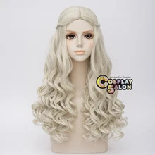 Женский парик для Хэллоуина, рождественской вечеринки, длинный, аниме, косплей, синтетический волнистый парик+ шапка