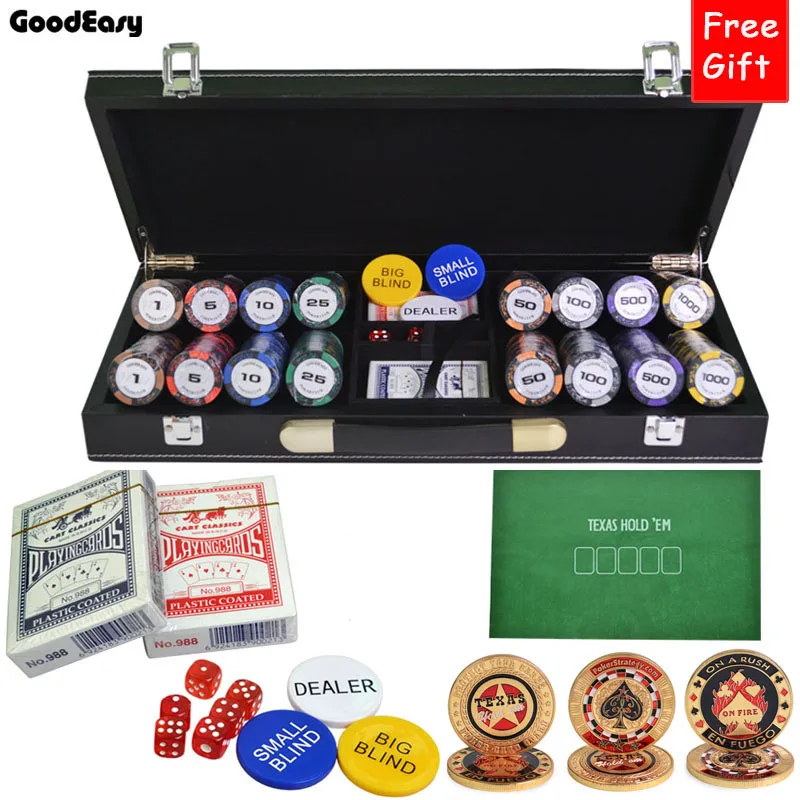 400Pcs Set 200/300/400/500 шт./компл. фишки для покера наборы пшеницы глины казино Техасский Холдем покерный набор с защитный кожух кожаный чемодан 14 г/шт. бесплатный подарок - Цвет: 400Pcs Set