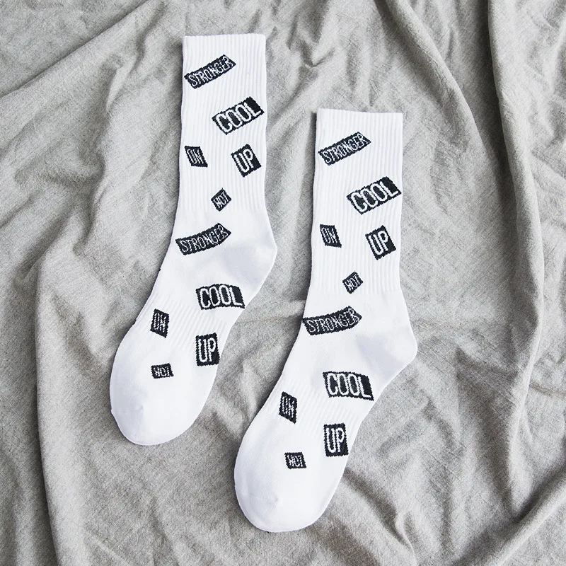 Мужские носки в стиле хип-хоп, носки для скейтборда, носки для уличных танцев, модные хлопковые зимние гольфы, набор, белые, черные носки, 6 пар/лот