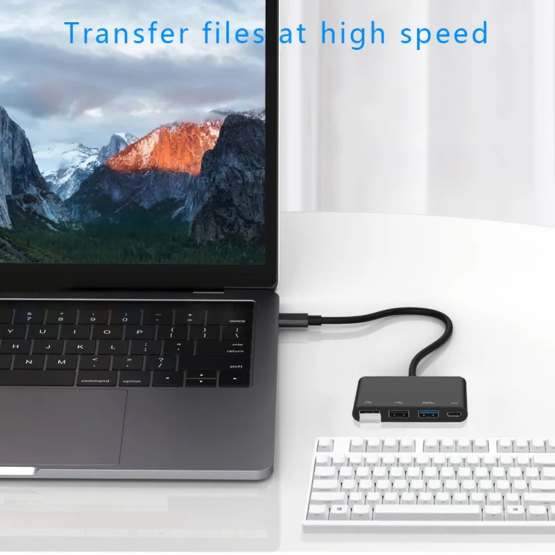USB C концентратор типа C к USB2.0+ USB3.0 концентратор+ PD конвертер type-C зарядный алюминиевый порт концентратор для устройств MacBook USB C