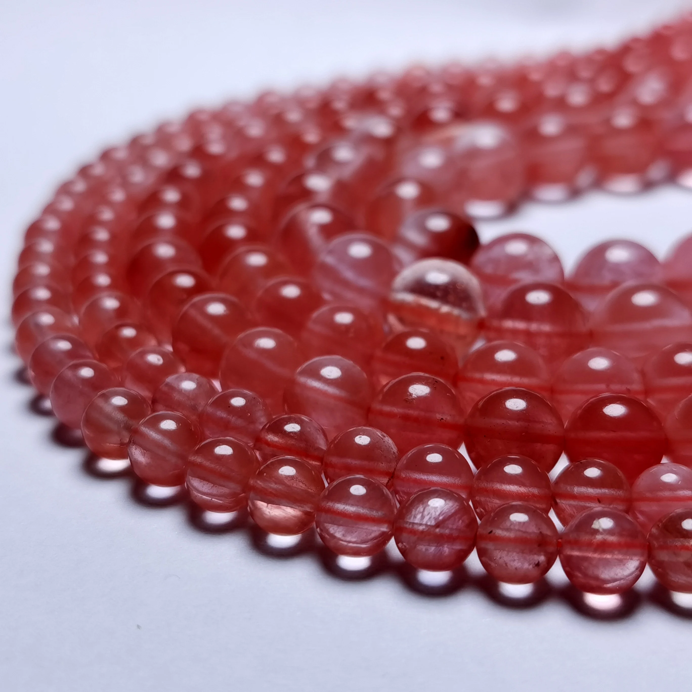 

Watermelon red Crystal beads Natural Stone Round Loose Spacer beads for Jewelry making Bracelet Necklace DIY4mm-12mm