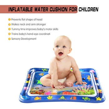 

Baby Kids Water Play Mat Inflatable Tummy Time Playmat For Toddler Infant Water Cushion Infant Toddler Funny Pat Pad Toys